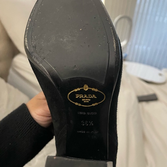 Prada Black Suede & Shearling Boot - Picture 4 of 6